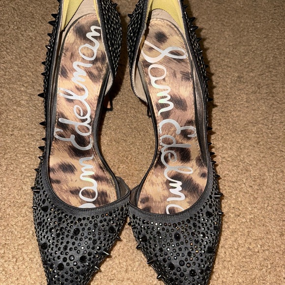 Sam Edelman Black Stiletto Heels with Crystal Embellishments - Picture 2 of 2